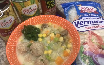 #DishPinasarapAugust – Vegetable and Glass Noodle Soup with Tuna Balls